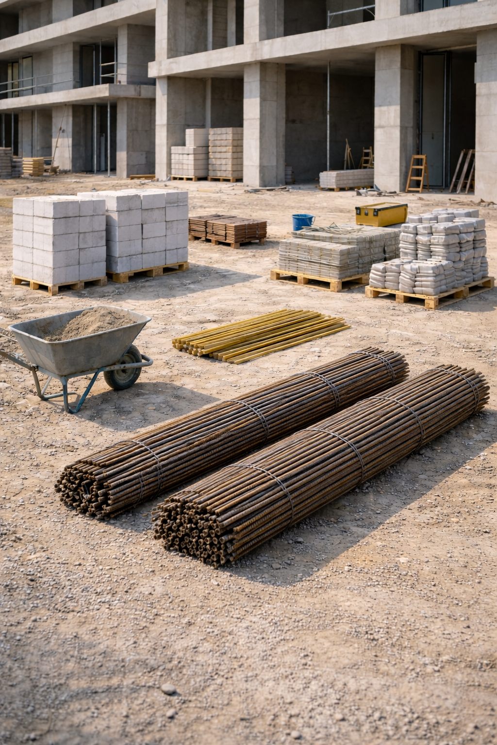 Строительная площадка современного объекта